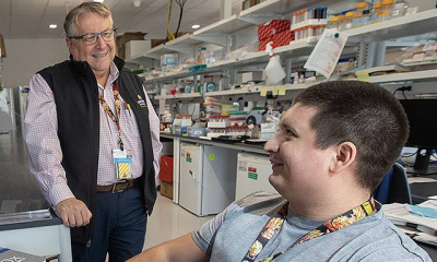 Laszlo Nagy, M.D., Ph.D. (center), and Laszlo Halasz, Ph.D. in the Nagy Lab in the Institute for Fundamental Biomedical Research at Johns Hopkins All Children's